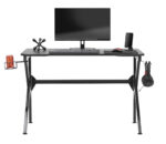 Studio Designs Saga Black Metal Gaming Desk with Cup Holder