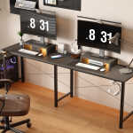 GTRACING L-Shaped Gaming Desk with RGB Light and Removable Storage Stands, Black