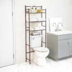 Mainstays 3-Shelf Over the Toilet Steel Freestanding Storage Shelf Unit, Silver, Holds up to 30 lb Capacity