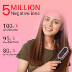 KIPOZI Hair Straightener Brush, Cordless Hair Straightener Brush Portable Hot Comb Straightener, USB Rechargeable & 3 Temp