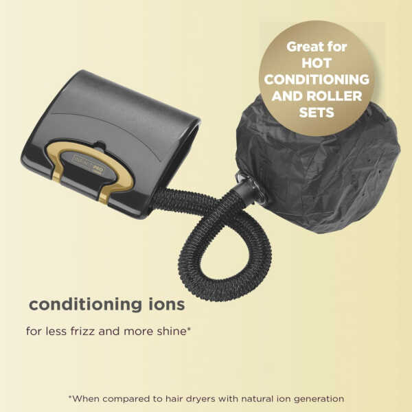 Conair InfinitiPRO Conditioning Soft Bonnet Hair Dryer with Hot Air Vent Brush Attachment