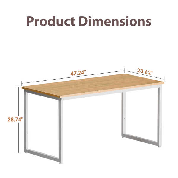 ZenSports 47-inch Home Office Computer Desk Modern Large MDF Study Desk Black