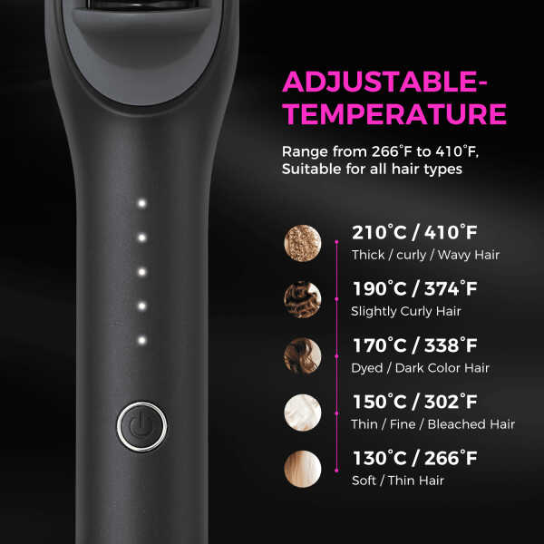 Goolioo Hair Straightener Brush, Ionic Hair Straightening Comb, Anti-Scald, Ceramic Coating, Black