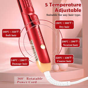 Air Hair Straightener,Hair Curler 2 in 1,360&deg Airflow Curling Flat Iron, with Cooling Air Vents to Lock in Style,3D Floating