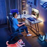 Homall L-Shaped Gaming Desk 51.2 Inches Corner Office Desk with Removable Monitor Riser, Black