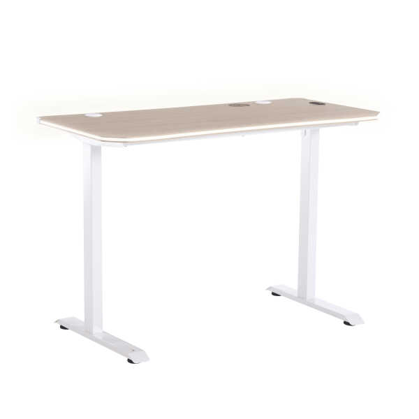 X Rocker Oka Adult Gaming Desk with RGB Lighting, White/Light Wood