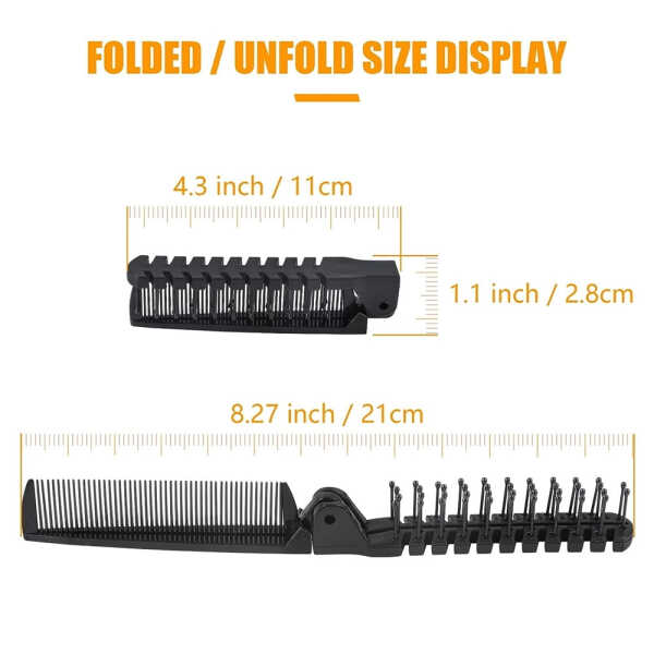 NOGIS 6 Pcs Portable Travel Folding Comb Brush Combo Compact Foldable Hair Brush Pocket Size Comb Double Headed for Women Men