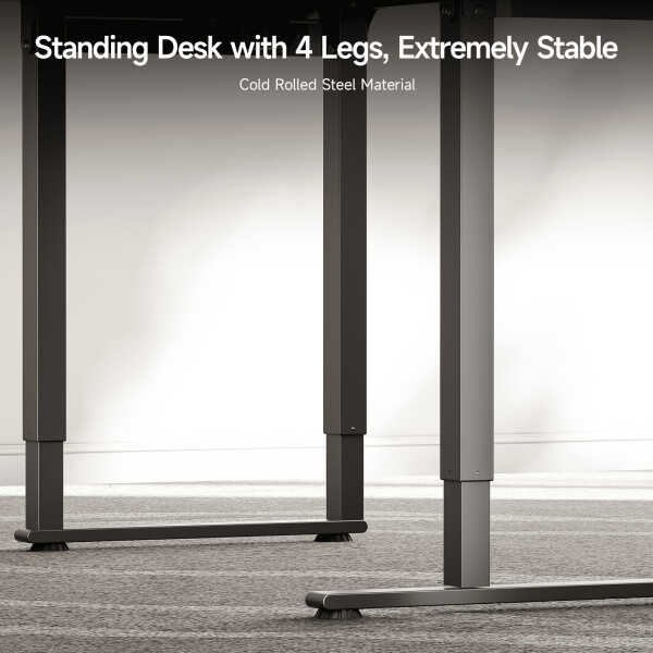 63x43 Inches L Shaped Standing Desk, Electric L Stand Up Desk with 4 Legs, Adjustable Height from 28-46 Inches for Home and