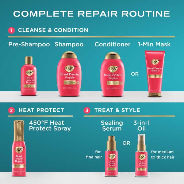 OGX Bond Protein Repair 450&degF Heat Protect Spray, 6.5 fl. oz