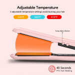 Terviiix 1/2'' Travel Hair Straightener for Heat Adjustable, Mini Portable Ceramic Flat Iron, Black