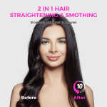 Goolioo Hair Straightener Brush, Ionic Hair Straightening Comb, Anti-Scald, Ceramic Coating, Black