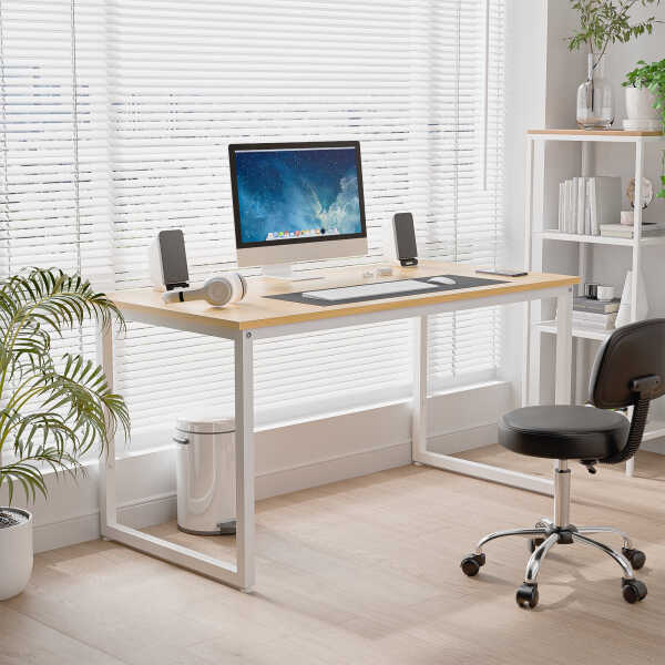 ZenSports 47-inch Home Office Computer Desk Modern Large MDF Study Desk Black
