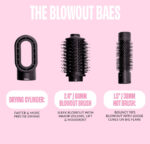 FoxyBae 3-in-1 Ceramic Interchangeable Hair Tools - Blowout Dryer Set [Black Rose-Gold]