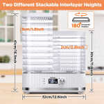 TNTANTS 9-Tray Food Dehydrator Machine, Dehydrator for Food and Jerky with 24H Timer and 95-176&8457 Temperature Control, for