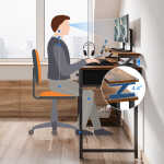 Computer Desk with Drawers and Storage Shelves, 48 inch Home Office Desk with Monitor Stand, Work Study PC Desk for Small