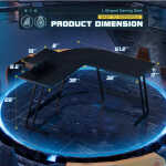 Homall L-Shaped Gaming Desk 51.2 Inches Corner Office Desk with Removable Monitor Riser, Black