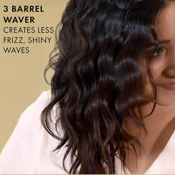 Hot Tools Pro Artist 24K Gold Digital 3 Barrel Hair Waver | Long Lasting Defined Waves (Jumbo Size) C30