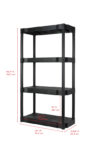 Hyper Tough Black Plastic 4-Tier 56.2" H x 30"" W x 13.8" D, 280lb Total Capacity