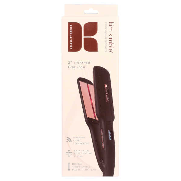 Kim Kimble Infrared Professional 2" Ceramic Tourmaline Flat Iron Hair Straightener, Black