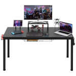 Costway 55 inch Gaming Desk Racing Style Computer Desk with Cup Holder & Headphone Hook