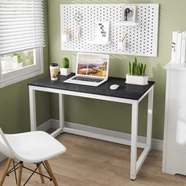 Hoffree 43 inch Computer Desk Home Writing Desk Office Furniture Computer Table Study Writing Table Workstation Modern Simple PC