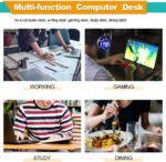BestOffice 40" Computer Home Office Gaming Desk Desk Engineered Wood Shelves, Craft Desk Study Writing Table for Home