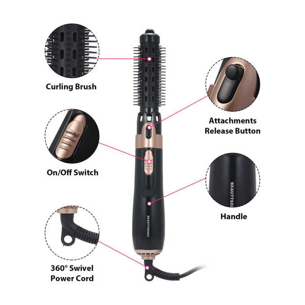 Hair Dryer Brush,BEYCED 4 in 1 Hot Air Brush for Straightening/Curling/Drying,for Women Hair Dryer Styler and Volumizer Hair