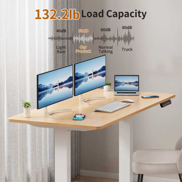 AIMEZO Electric Standing Desk, 48 x 24 inch Adjustable Height Desk with Whole-Piece Tabletop, Stand up Desk for Home Office