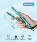 Terviiix Mini Flat Iron for Travel, 1/2'' Small Portable Hair Straightener for Hair Styling, Blue