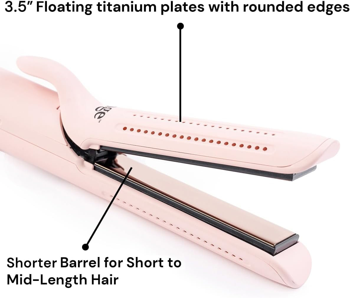 L'ange Hair Le Duo 360 Airflow Styler, Titanium Flat Iron Hair Straightener (Black)