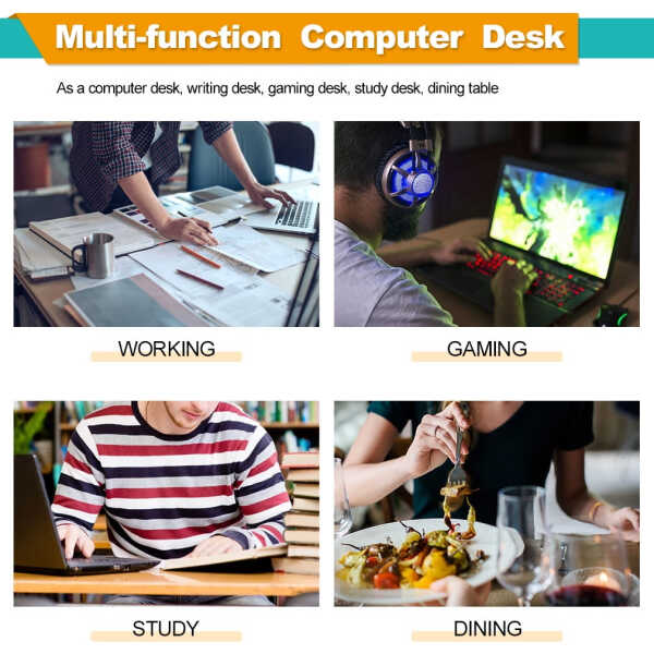 NiamVelo Computer Desk 40 inches Home Office Desk Modern Simple Style PC Desk with Sturdy Metal Frame for Adults & Kids, Vintage