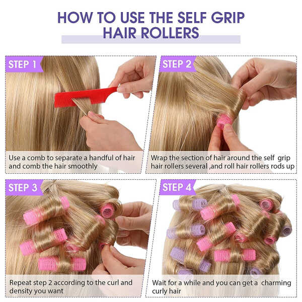 12 PCS Small Size Hair Roller-Self Grip Hair Curler Mini Sized Hairdressing Tools, Salon Curly Style for Short Hair, Pack of 12