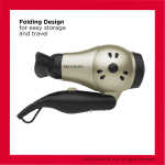 Revlon 1875W Folding Handle Ionic Travel Hair Dryer, Black and Gold