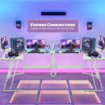 YRLLENSDAN L Shaped Computer Desk, Corner Desk Gaming Table Computer Desk L Shaped Desks Gaming Desks with Large Desktop for
