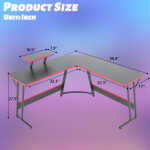 YRLLENSDAN L Shaped Computer Desk, Corner Desk Gaming Table Computer Desk L Shaped Desks Gaming Desks with Large Desktop for