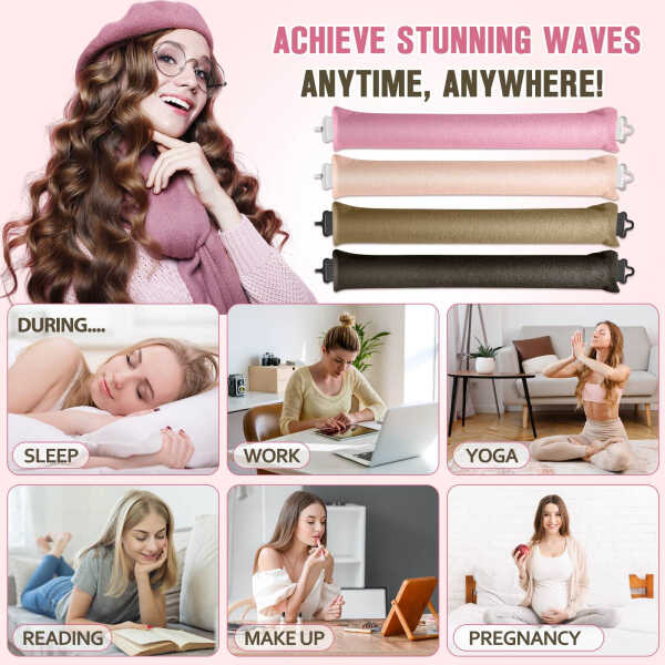 Tivlon Heatless Hair Curls, Heatless Curling Rods, No Heat - No Perm - No Damage to Hair - Overnight Curls Blowout, Heat Free