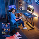 Homall L-Shaped Gaming Desk 51.2 Inches Corner Office Desk with Removable Monitor Riser, Black