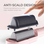 TYMO Ring Hair Straightener Brush, Hair Straightening Iron with Built-in Comb, Anti-Scald & Dual Voltage, Pink