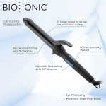 Bio Ionic Long Barrel Styler, 1.25" Curling Iron, Curling Wand, Adjustable Heat Hair Curler