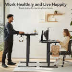 VVENACE Electric Standing Desk Height Adjustable Desk 48 x 24 inch 4 Memory Height Stand up Desk for Home Office, White