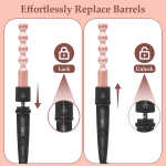 5 In 1 Curling Iron Set, Hair Curling Wand Set with 5 Interchangeable Barrel Curling Wand (0.75"-1.25"), Bubble Wand, Tapered