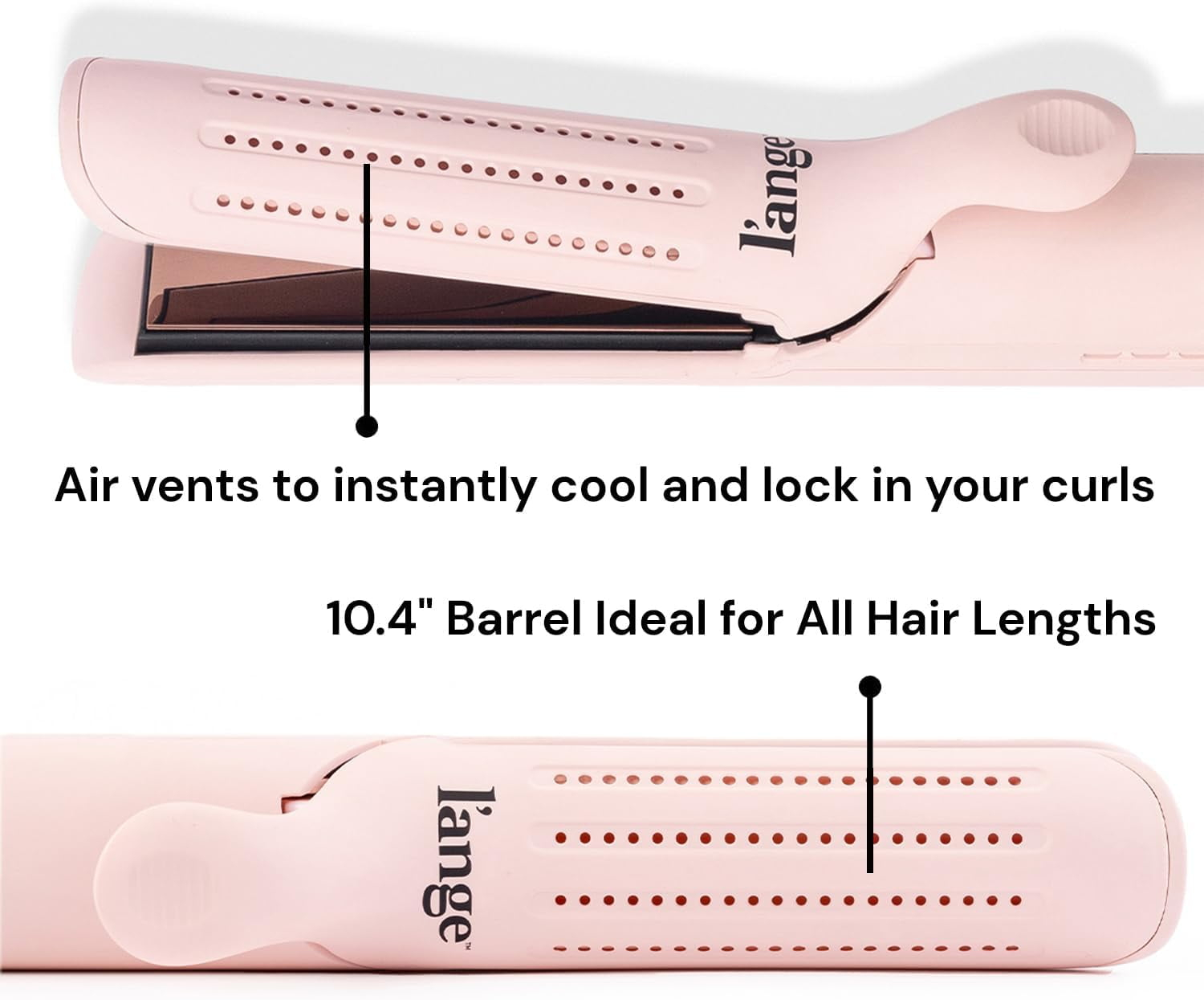 L'ange Hair Le Duo 360 Airflow Styler, Titanium Flat Iron Hair Straightener (Black)