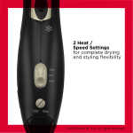 Revlon 1875W Folding Handle Ionic Travel Hair Dryer, Black and Gold