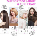 Cordless Hair Straighteners Curler 2 in 1, Mini Portable Travel Wireless Flat Iron, Fast Heat Up, Anti-Scald 3-Level