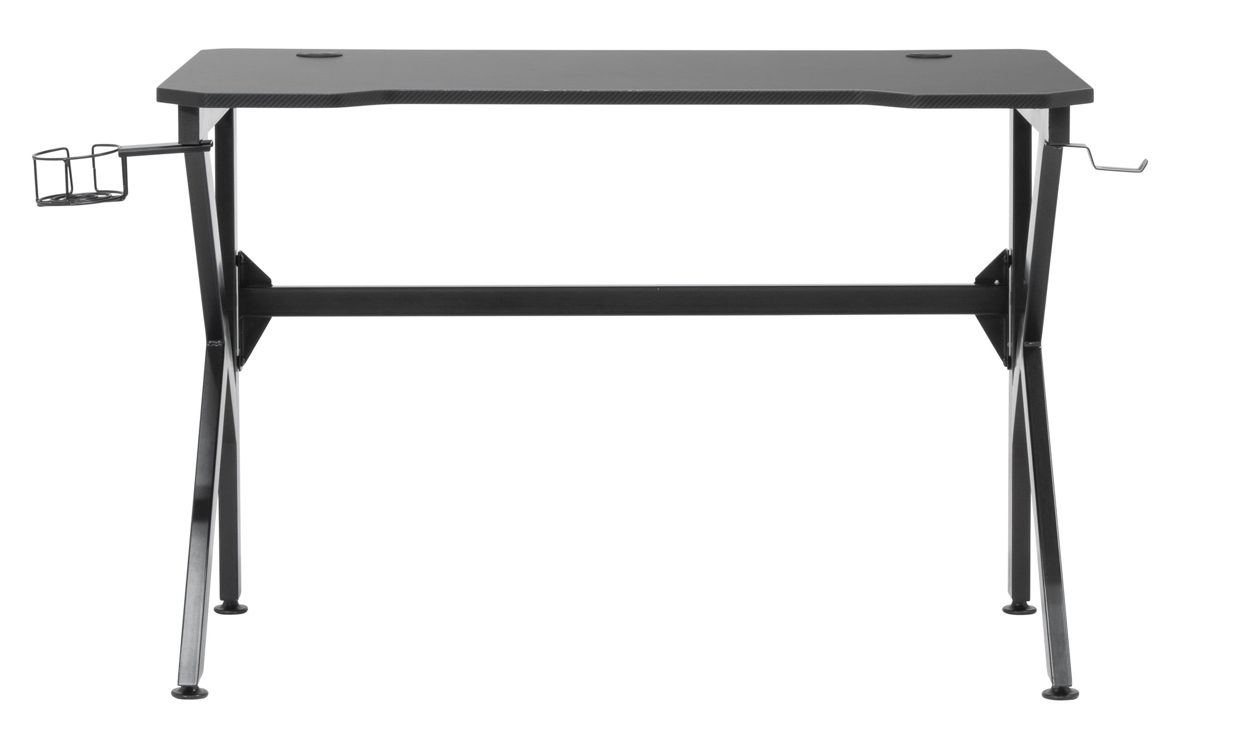Studio Designs Saga Black Metal Gaming Desk with Cup Holder