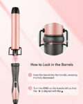 KIPOZI 5 in 1 Curling Iron Wand Set Hair Wand, Instant Heating, with 4 Ceramic Barrels and 1 Curling Iron Brush
