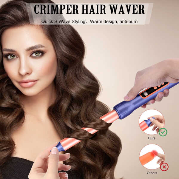 Curling Iron Set,5 in 1 Barrel Curling Wand Set with 0.3"-1.25" Interchangeable Ceramic Triple Barrels Hair Waver,Instant