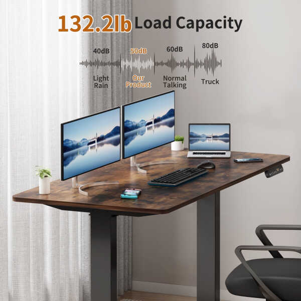 AIMEZO Electric Standing Desk, 48 x 24 inch Adjustable Height Desk with Whole-Piece Tabletop, Stand up Desk for Home Office