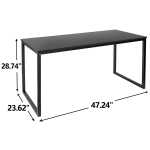 ZenSports 47-inch Home Office Computer Desk Modern Large MDF Study Desk Black