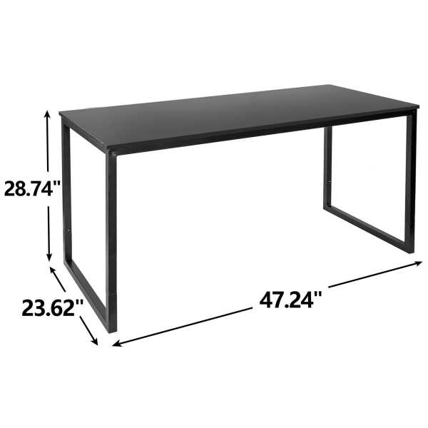 ZenSports 47-inch Home Office Computer Desk Modern Large MDF Study Desk Black